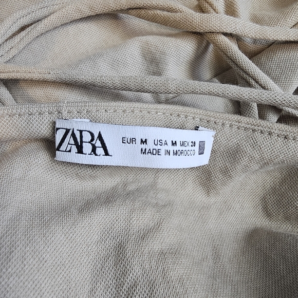 Zara Jumpsuit Medium Tan Loose Fit Overalls - Picture 8 of 14